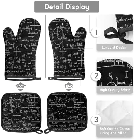 Knowledge Interesting Design Pot Holder Oven Mitt Set for Kitchen