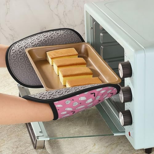 Pink Halloween Oven Mitt with Hanging Loop