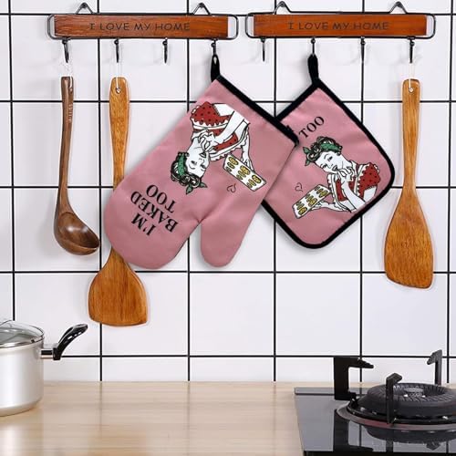 I Am Baked Too Funny Oven Mitts Set of 2