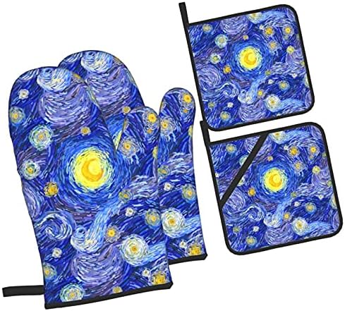 Safe Oven Mitt Set - Non-Slip Heat-Resistant for BBQ and Cooking