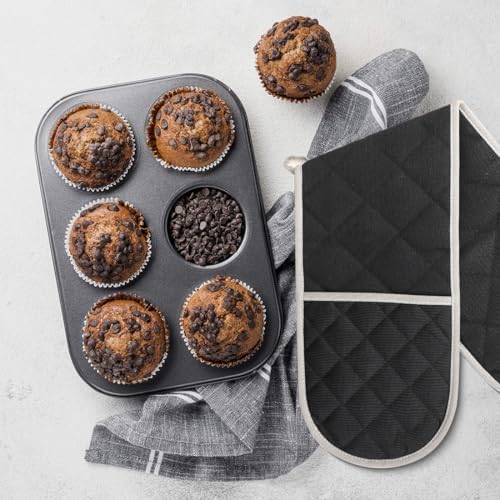 Long Double Oven Mitt 7x30 Heat Resistant Cotton Gloves for Oven Handling