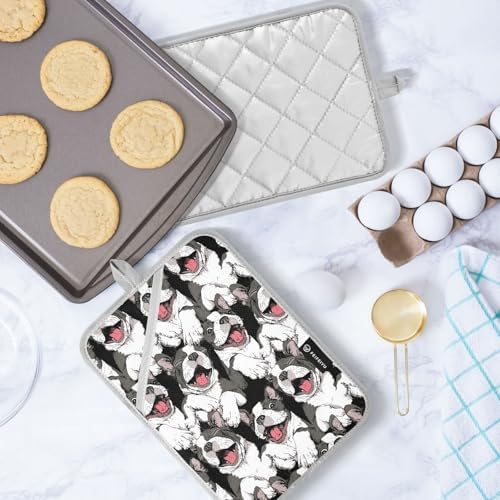 Dalzium Funny Boston Terrier Potholder Set of 2