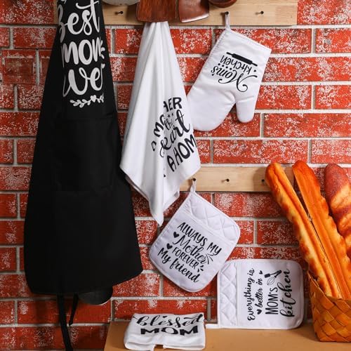 Shinymoon Oven Mitts and Apron Kitchen Gift Set