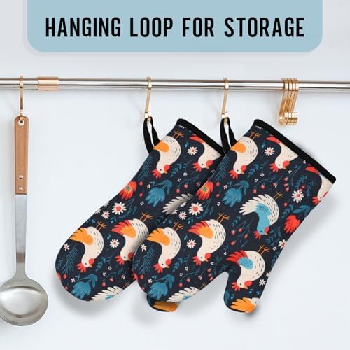 Miracu Oven Mitts Cozy Hen Kitchen Accessories for Cooking Entertaining