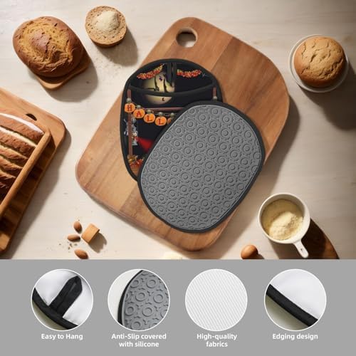 Halloween Festive Non-Slip Heat Resistant Silicone Oven Mitts