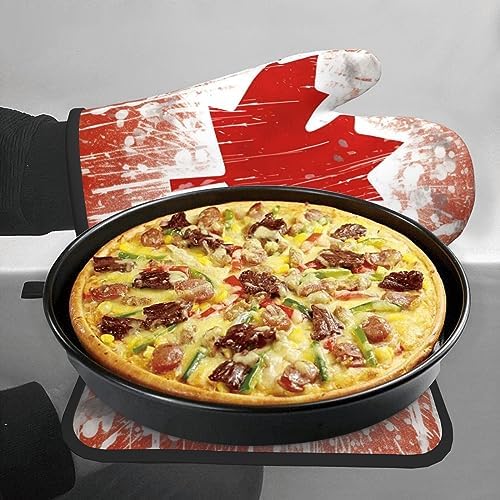 Canada Flag Oven Mitts Pot Holders Set