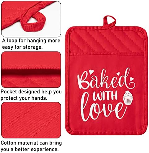 5-Piece Heat-Resistant Baking Potholders for Kitchen