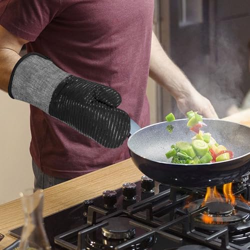 Premium Silicone Oven Mitts Set for Baking Grilling