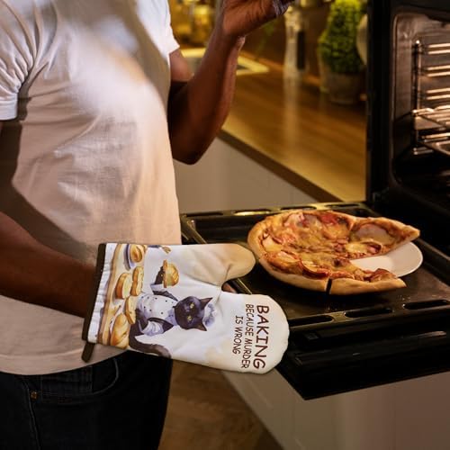 steward Cat Oven Mitt Set with Humor Make Baking Fun
