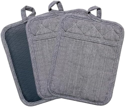 Safe Kitchen silicone pot holders 3-packs heat resistant BBQ and oven mitts