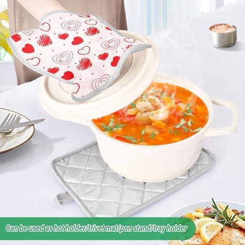 Red Love Heart 2-Piece Heat Resistant Potholer