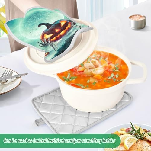 Halloween Full Moon Pumpkin Pot Holders Set - 2 Pc - Heat Resistant