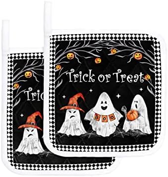 Shine-Home 2 Pack Halloween Pot Holders with Hanging Loop