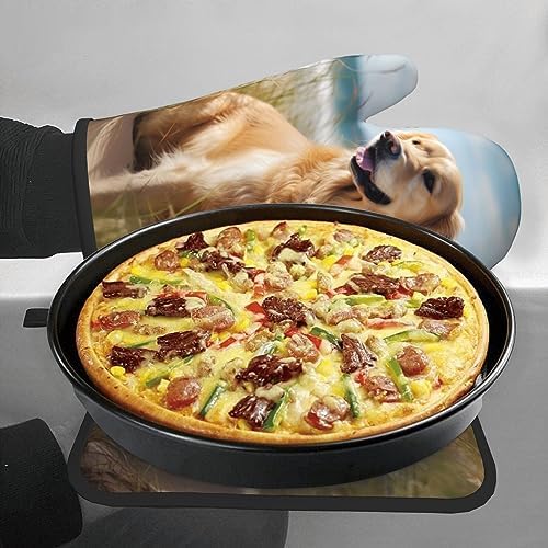 Golden Retriever Oven Mitts and Pot Holders Quopvn