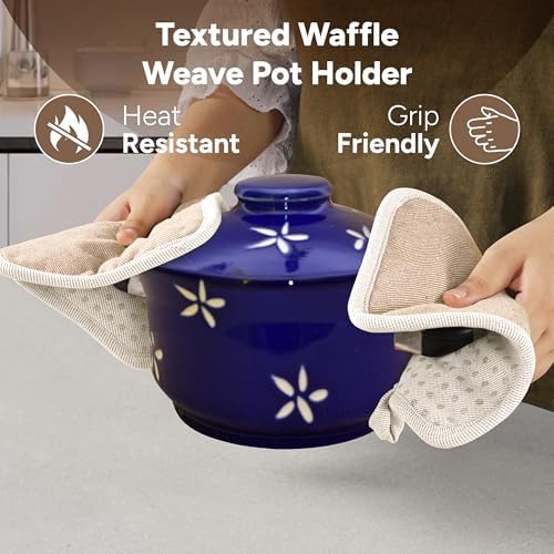 Casa Platino Mini Oven Mitts Silicone Pot Holders Set - Heat-Resistant KitchenEssentials