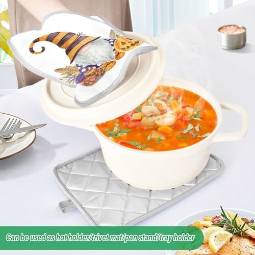 OurVii 2Pcs Halloween Gnome Pot Holder Set Heat Resistant Kitchen Baking and Cooking
