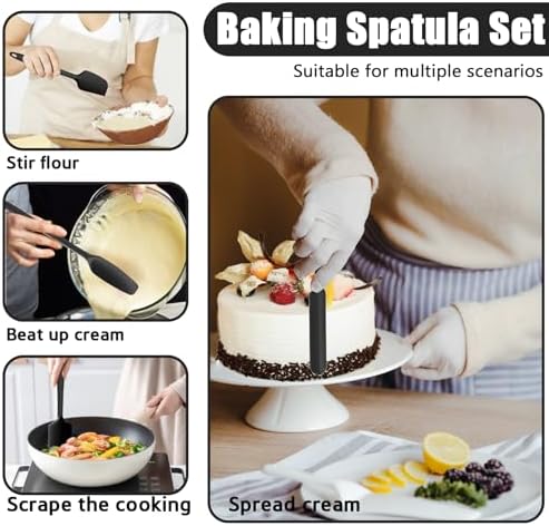 SMRCAD Silicone Oven Mitts with 5 Spatulas Set