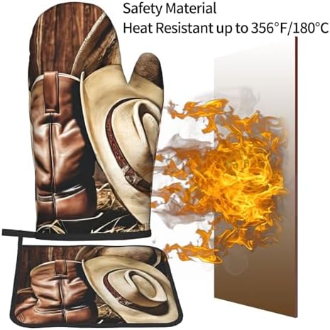 Fortified Cowboy Hat 2-Piece Oven Mitt Pot Holder Set