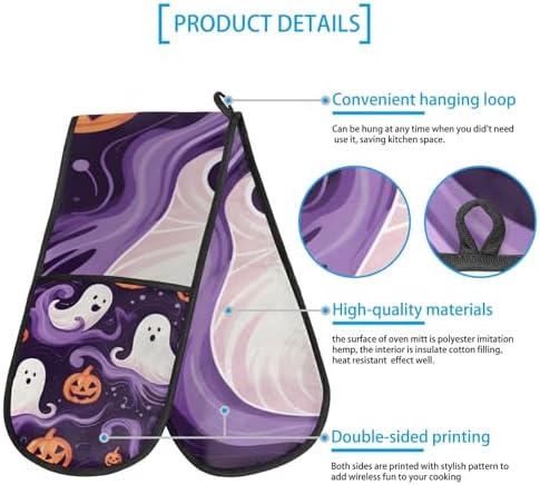 Pumpkin Ghost Heat-Resistant Oven Mitt