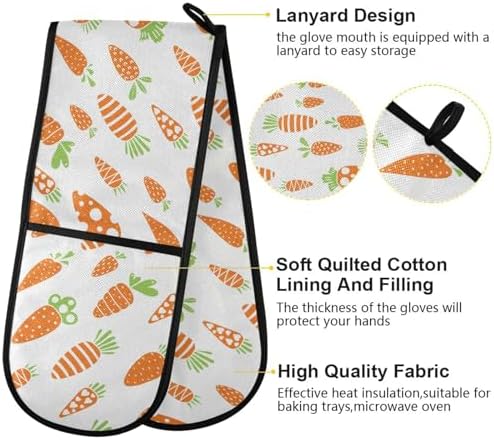 Double Oven Mitts Heat-Resistant Oven Glove for Kitchen Use