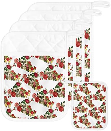 Vintage Skull Floral 5PCS Pot Holders