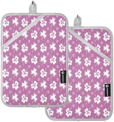 Clver Leaves 2-Piece Heat-Resistant POTHOLDER Set for Kitchen Use