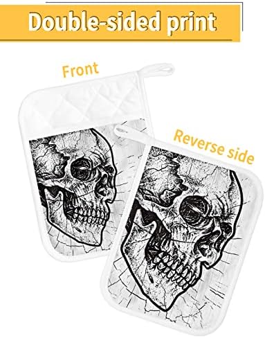 HilariousM Halloween Skull Pot Holders