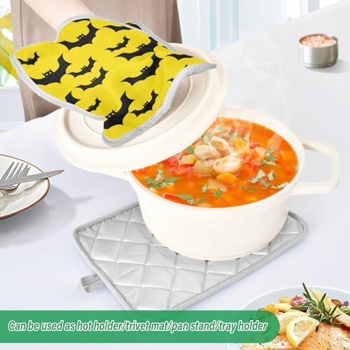 Insulated Potholders Set Non-Slip Kitchen Pots with Pockets Heat Resistant 7x98in