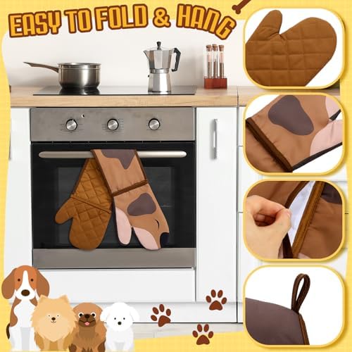 Double Oven Mitts Heat-Resistant for Dog Lovers