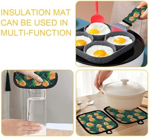 Trick-or-Treat Black Cat Kitchen Potholder Set