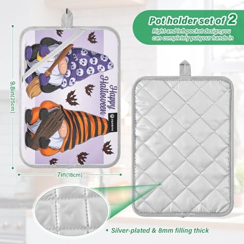 OURVII 2Pcs Cute Gnomes Pot Holder Set