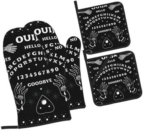 Spectral Wiccan Ouija Board Planchette Set of 4 BlackGrey