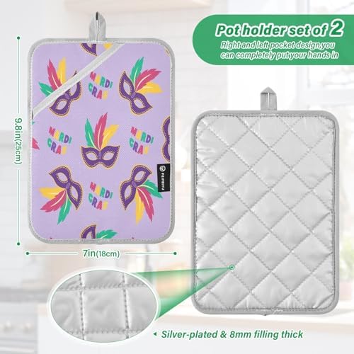Mardi Gras Pot Holder Set