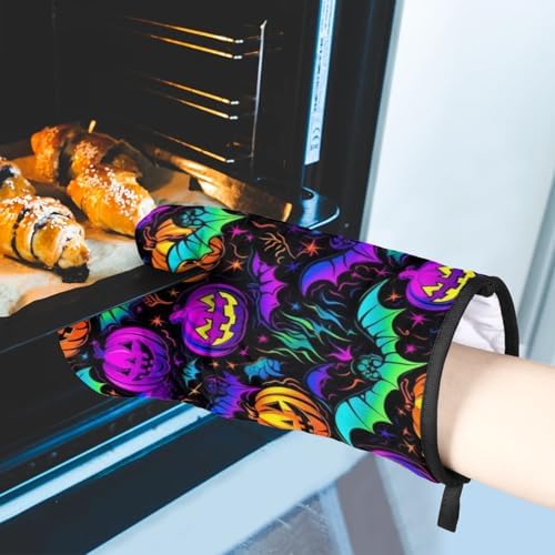 Halloween Spooky Set Oven Mitts Pot Holder for Safe Cooking