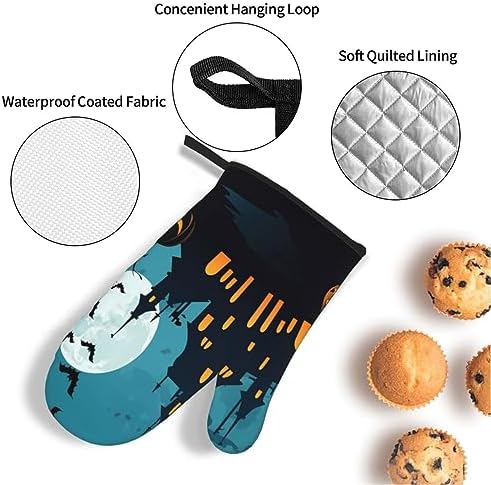 4-Piece Halloween Oven Mitts Potholders