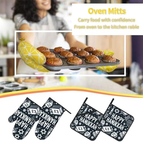 Hanukkah Delicious heat resistant oven Mitts Set
