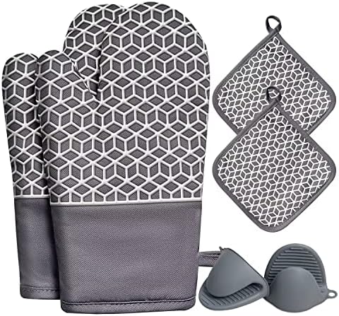 6-Piece Heat-Resistant Oven Mitts Set