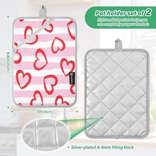 Kcldeci Heat-Resistant Pot Holder with 18x25cm Heat-Protective Kitchen Pots