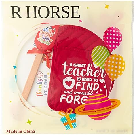 R HORSE Teacher Appreciation Gift Pot Holder Set with Silicone Spatula