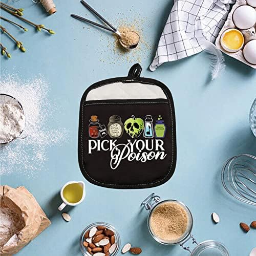 ZJXHPO Halloween Pick Your Poison witch Pot Holder Gift for Villains