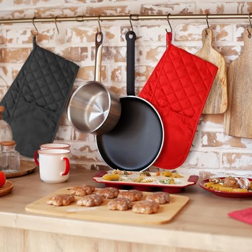 TecUnite 4-Piece Heat-Resistant Oven Mitt Set Durable Kitchen Essentials