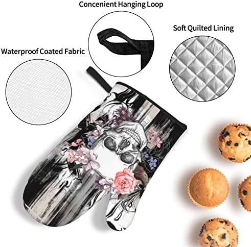 Muxxirt Gothic Skull Oven Mitts