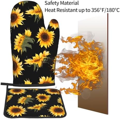Sunflower Oven Mitts Set