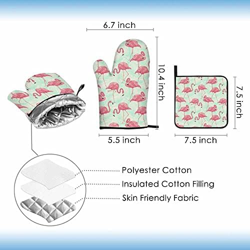 Tropical Heat Resistant Oven Mitt Set