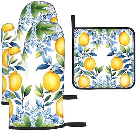 Edafol Oven Mitts and Pot Holders 3 Pack Set