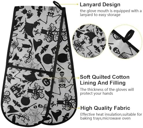 Black Halloween Double Oven Mitts with Pumps