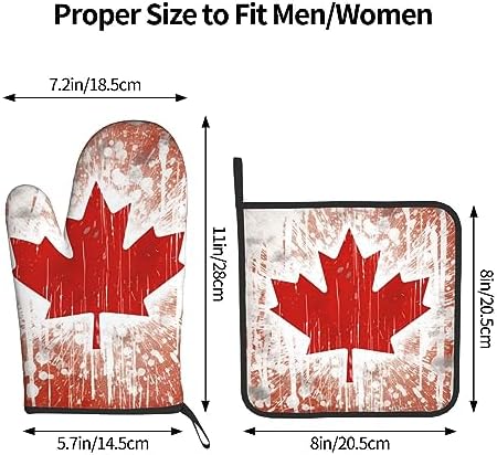 Canada Flag Oven Mitts Pot Holders Set