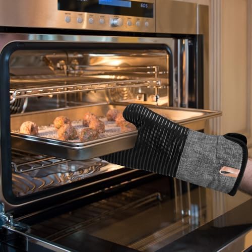 Premium Silicone Oven Mitts Set for Baking Grilling