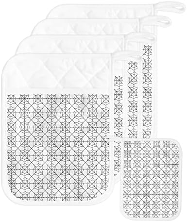 Halloween Geometric Check Pot Holders Set of 5