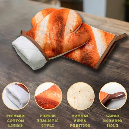 Funny Oven Mitts Baguettes and Burritos Cotton Oven Golves